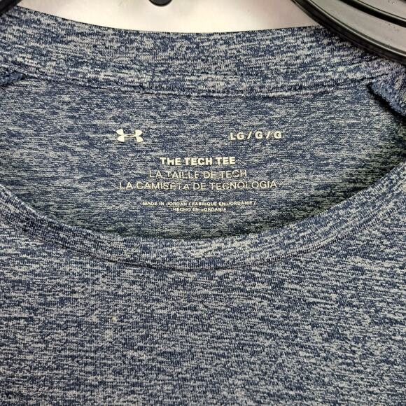 Under Armour Women’s HeatGear Tech Tee Shirt Blue Heather‎ Size L - Picture 2 of 8